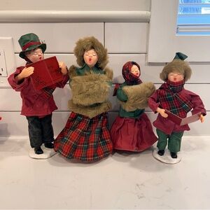Vintage Paper Mache Victorian Caroling Family Carolers